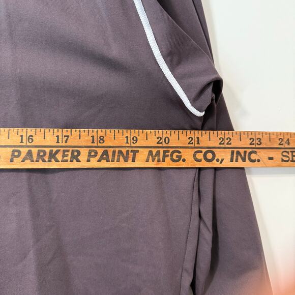 Descente Men's Quarter Zip Baselayer Brown White Large Long Sleeve Stretch - Picture 7 of 8